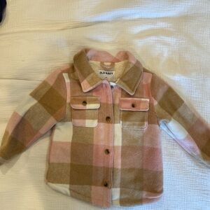 Girls 4TOld Navy Pink and Brown Sherpa lined flannel
